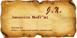 Janovics Noémi névjegykártya